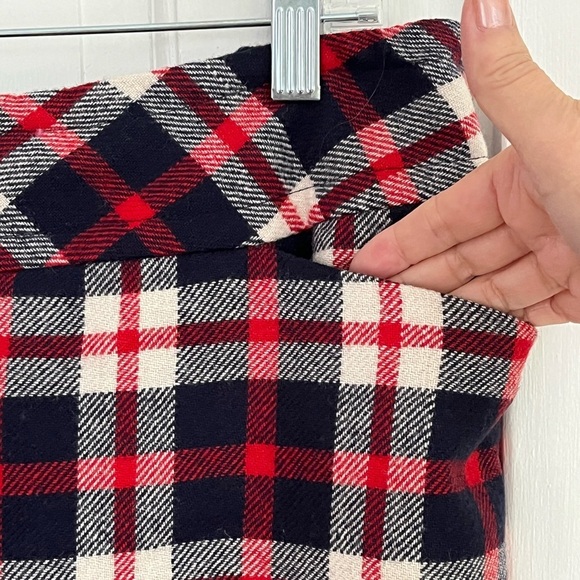 TALBOTS Red Navy White Plaid Wool Blend Skirt Size 18W Petite Holiday Festive - Picture 4 of 12